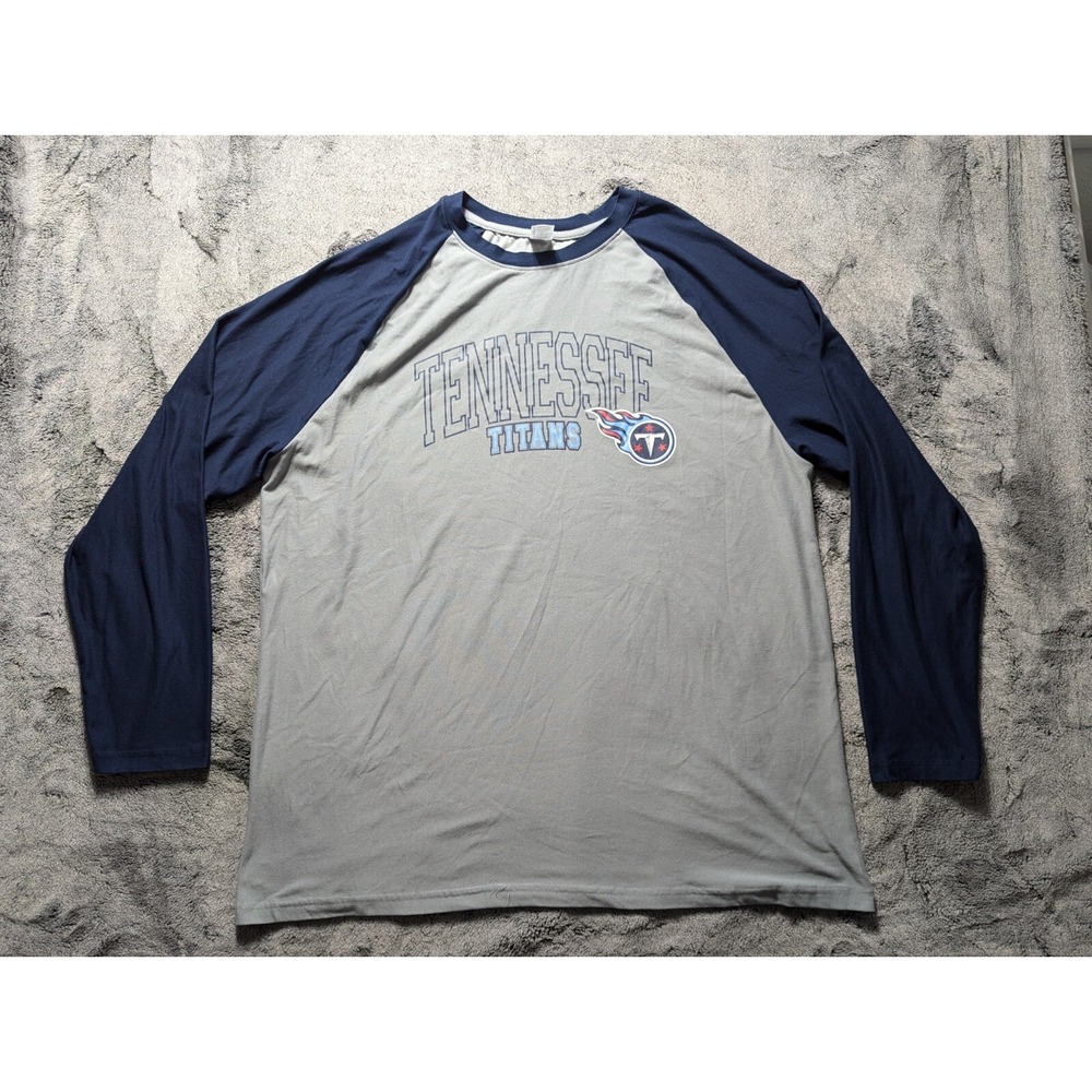 Tennessee Titans Long Sleeve Sleepwear Shirt Men's Size XL Gray/Blue
